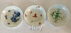 3 Antique Meissen Demitasse Cups & Saucers, Hand Painted, 1920s