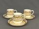 3 Minton For Tiffany H9 Gold Encrusted 2 Demitasse Cup & Saucer Sets C. 1900