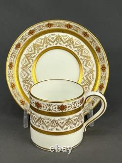 3 Minton for Tiffany H9 Gold Encrusted 2 Demitasse Cup & Saucer Sets c. 1900