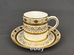 3 Minton for Tiffany H9 Gold Encrusted 2 Demitasse Cup & Saucer Sets c. 1900