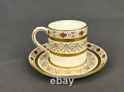 3 Minton for Tiffany H9 Gold Encrusted 2 Demitasse Cup & Saucer Sets c. 1900