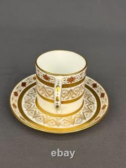 3 Minton for Tiffany H9 Gold Encrusted 2 Demitasse Cup & Saucer Sets c. 1900