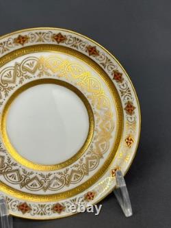 3 Minton for Tiffany H9 Gold Encrusted 2 Demitasse Cup & Saucer Sets c. 1900