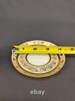 3 Minton for Tiffany H9 Gold Encrusted 2 Demitasse Cup & Saucer Sets c. 1900