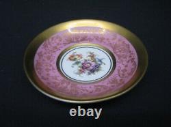 3 Paragon Rose Pink and Heavy Gilt (Gold) Demitasse Cups & Saucers c. 1905