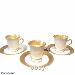 3 Sets of Lenox Westchester Demitasse Cup & Saucer With Green Wreath Backstamp