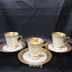 3 Sets of Lenox Westchester Demitasse Cup & Saucer With Green Wreath Backstamp