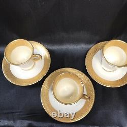 3 Sets of Lenox Westchester Demitasse Cup & Saucer With Green Wreath Backstamp