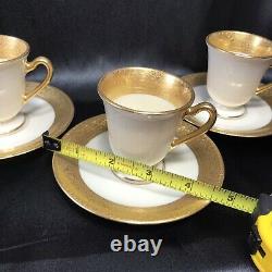 3 Sets of Lenox Westchester Demitasse Cup & Saucer With Green Wreath Backstamp