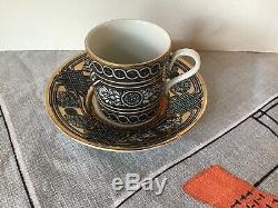 #3 Vintage GRECA Fornasetti Italian Pottery Demitasse Cup Saucer