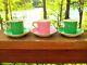 3 Vintage Paragon Demitasse Cups And Saucers Black Double Warrant C1939-1949