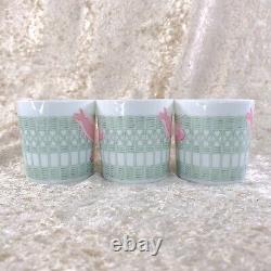 3 x Authentic Hermes Demitasse Cup & Saucer LES PIVOINES Limoges Porcelain