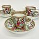 4 Antique Chinese Rose Medallion Demitasse Cups And Saucers