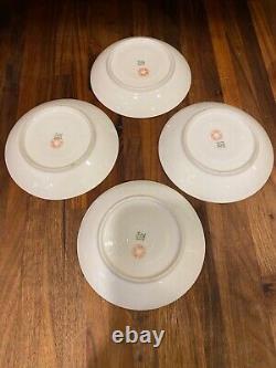 (4) Ch. Field Haviland Limoges Roses Gold Ivy Demitasse Cups & Sauces