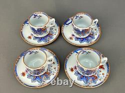 4 Copeland Spode CABBAGE W50 New Stone Demitasse Cup & Saucer Sets MINT