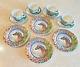 4 Espresson Cups & Saucers, Demitasse, Hand Painted Savane By Gien France #540