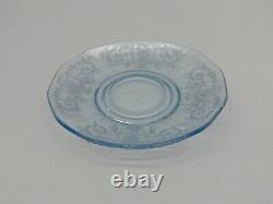 4 Fostoria Versailles Blue Demitasse or After Dinner Cups & Saucers