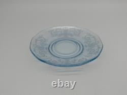 4 Fostoria Versailles Blue Demitasse or After Dinner Cups & Saucers