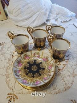 4 Fragonard Courting Couple Demitasse Cup & Saucer Sets Western Germany