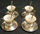 4 Gorham Sterling Silver & Lenox Porcelain Demitasse Cups With Saucers #a5549 & 50