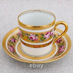 4 Haviland Limoges Louis Philippe Rose Demitasse Coffee Tea Cups Saucers Set 2/2