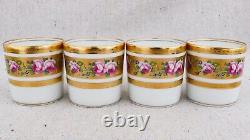 4 Haviland Limoges Louis Philippe Rose Demitasse Coffee Tea Cups Saucers Set 2/2