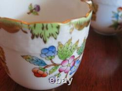 4 Herend Queen Victoria Demitasse Cup and Saucer sets great condition