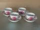 4 Herend Raspberry Chinese Bouquet Demitasse Cups & Saucers- #1728/ap