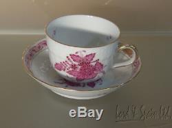 4 Herend Raspberry CHINESE BOUQUET Demitasse Cups & Saucers- #1728/AP