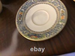 4 LENOX AUTUMN PATTERN IVORY BONE CHINA DEMITASSE CUPS and SAUCERS