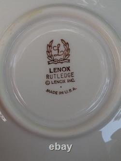 4 LENOX RUTLEDGE DEMITASSE CUPS & SAUCERS w ENAMELED FLOWERS & GOLD TRIM