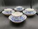 4 Meissen Blue Onion Demitasse Cups And Saucers Crossed Swords Excellent
