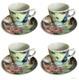 4 Mottahedeh Tobacco Leaf Demitasse Footed Cup And Saucer