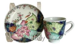 4 Mottahedeh Tobacco Leaf Demitasse Footed Cup And Saucer