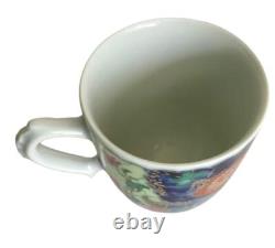4 Mottahedeh Tobacco Leaf Demitasse Footed Cup And Saucer