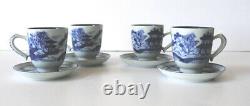 4 Mottahedeh Vista Alegre Canton Demitasse Cup & Saucers Historic Charleston