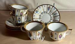 4 Royal Copenhagen Henriette Demitasse Cups And Saucers