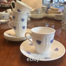 4 Royal Gustavsberg Cocoa Demitasse Cup Saucer Blo Blom Chelsea Grape Sprig
