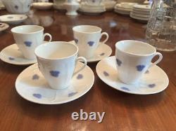 4 Royal Gustavsberg Cocoa Demitasse Cup Saucer Blo Blom Chelsea Grape Sprig