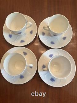 4 Royal Gustavsberg Cocoa Demitasse Cup Saucer Blo Blom Chelsea Grape Sprig