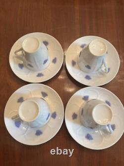 4 Royal Gustavsberg Cocoa Demitasse Cup Saucer Blo Blom Chelsea Grape Sprig