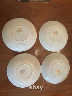 4 Royal Gustavsberg Cocoa Demitasse Cup Saucer Blo Blom Chelsea Grape Sprig
