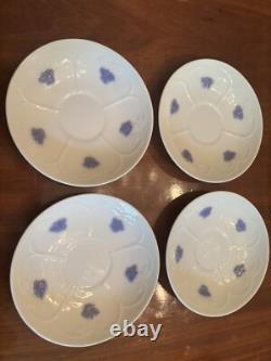 4 Royal Gustavsberg Cocoa Demitasse Cup Saucer Blo Blom Chelsea Grape Sprig