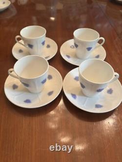 4 Royal Gustavsberg Cocoa Demitasse Cup Saucer Blo Blom Chelsea Grape Sprig