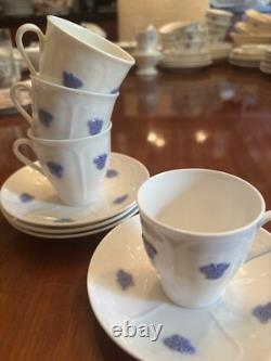 4 Royal Gustavsberg Cocoa Demitasse Cup Saucer Blo Blom Chelsea Grape Sprig