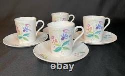 4 Sets Stig Lindbergh For Gustavsberg Florette Demitasse Cups & Saucers EUC