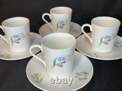 4 Sets Stig Lindbergh For Gustavsberg Florette Demitasse Cups & Saucers EUC