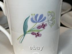 4 Sets Stig Lindbergh For Gustavsberg Florette Demitasse Cups & Saucers EUC