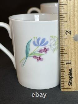 4 Sets Stig Lindbergh For Gustavsberg Florette Demitasse Cups & Saucers EUC