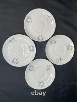 4 Sets Stig Lindbergh For Gustavsberg Florette Demitasse Cups & Saucers EUC